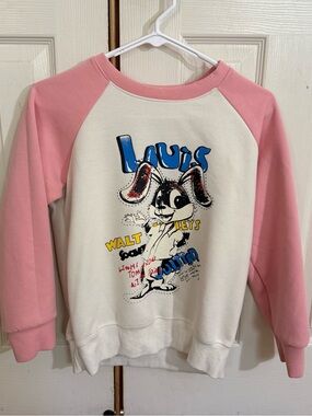Pink Kawaii Rabbit Graphic Sweatshirt Oversized Pullover M L